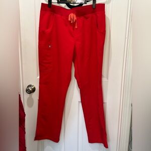 Figs Pop Red Kade Cargo Scrub Pants L